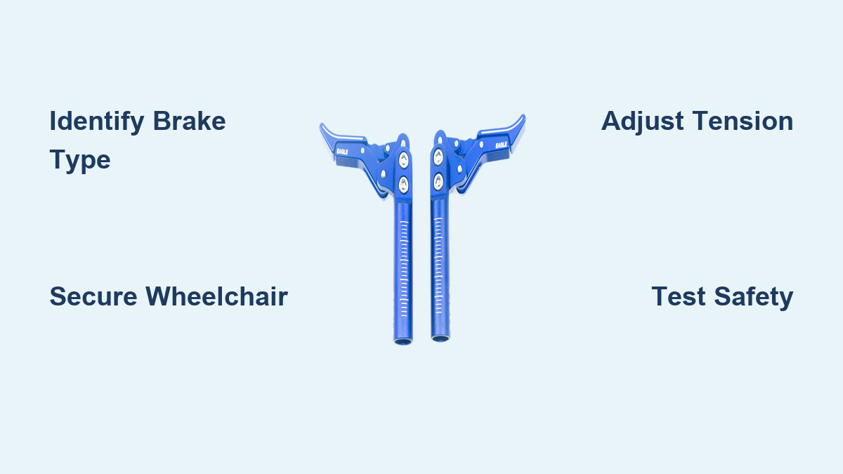 wheelchair brake pad alignment diagram